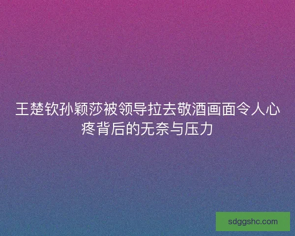王楚钦孙颖莎被领导拉去敬酒画面令人心疼背后的无奈与压力