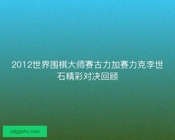2012世界围棋大师赛古力加赛力克李世石精彩对决回顾