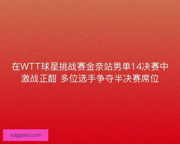 在WTT球星挑战赛金奈站男单14决赛中激战正酣 多位选手争夺半决赛席位