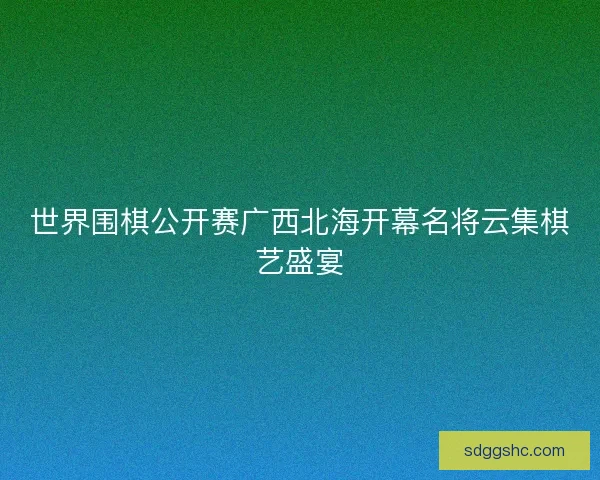 世界围棋公开赛广西北海开幕名将云集棋艺盛宴